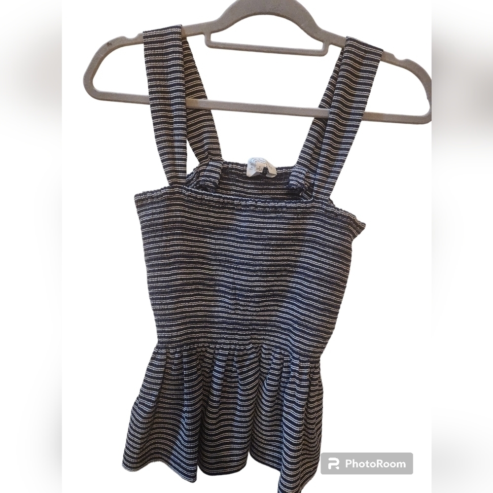 Madewell Texture & Thread Smocked Peplum Tank size small